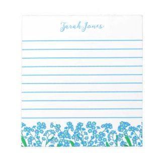 Forget-Me-Not Blue Flower Garden Lined Notepad
