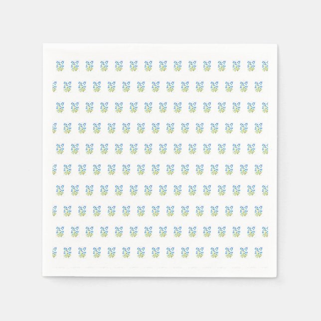 Forget me not Blue Flowers Baby Shower Girl Napkin (Front)