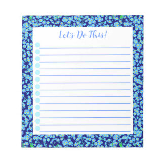 Forget-Me-Not Blue Flowers, Botanical To Do List Notepad
