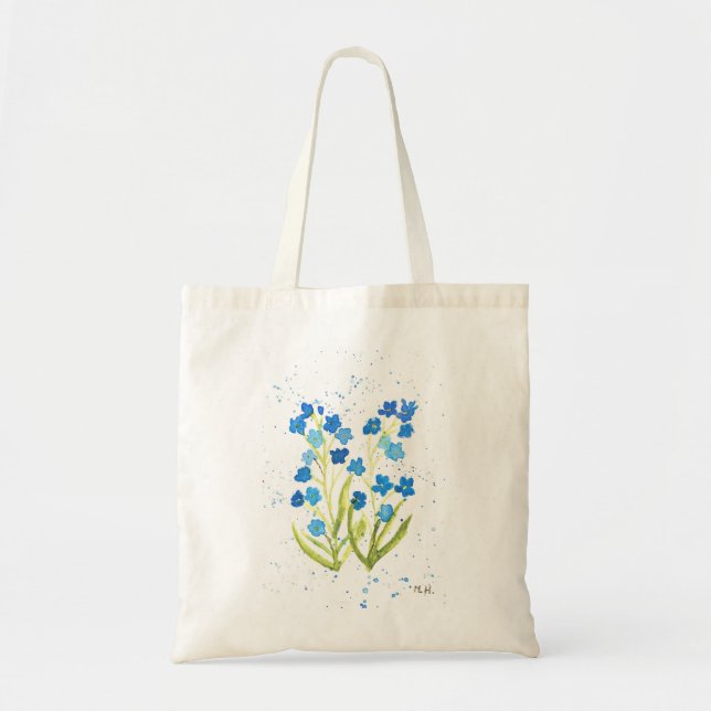 Forget me not blue flowers Bridal shower  Tote Bag (Front)