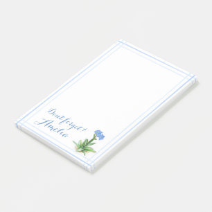 Forget me not botanical watercolor art custom name post-it notes