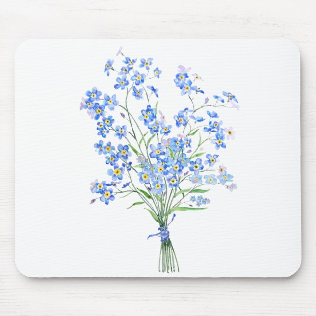 forget me not bouquet 2020 mouse pad (Front)