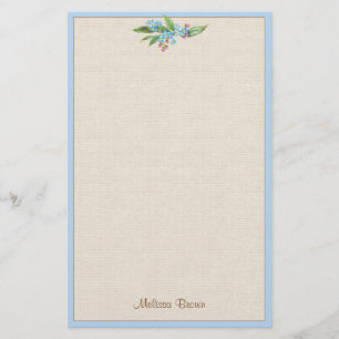 Forget-Me-Not Bouquet Blue Flowers Rustic Cute Stationery