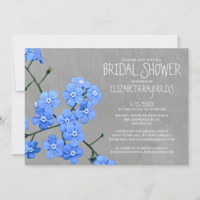 Forget-Me-Not Bridal Shower Invitations (Front)