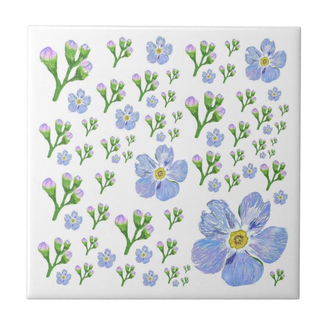 Forget me not Ceramic Tile (Front)