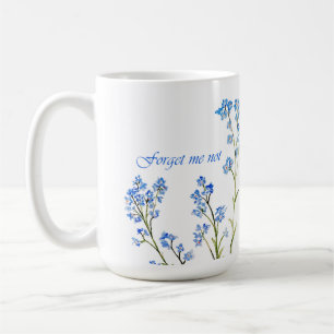 Forget me not Custom Watercolor Garden Flower Coffee Mug