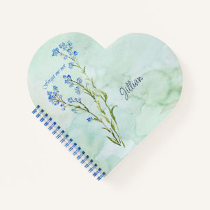 Forget me not Custom Watercolor Garden Flower Notebook