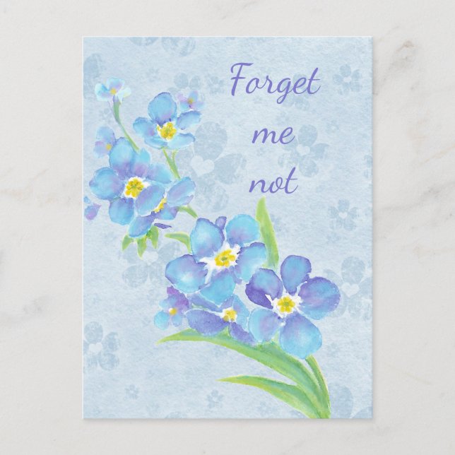 Forget me not Custom Watercolor Garden Flower  Postcard (Front)