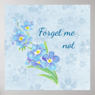 Forget me not Custom Watercolor Garden Flower Poster