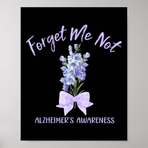 Forget Me Not Dementia Heimerheimer Awareness Flow Poster