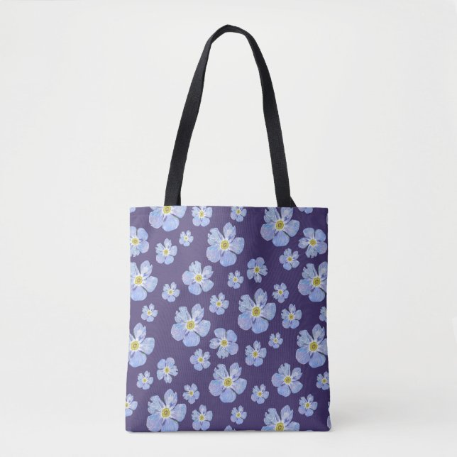 Forget me not Design on  Tote Bag (Front)