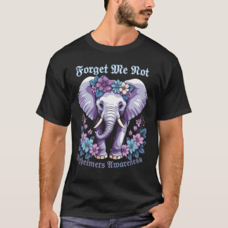 Forget Me Not Elephant Alzheimer's Awareness T-Shirt