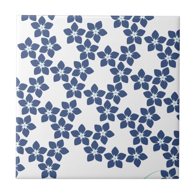 Forget-Me-Not Floral Pattern Tile (Front)