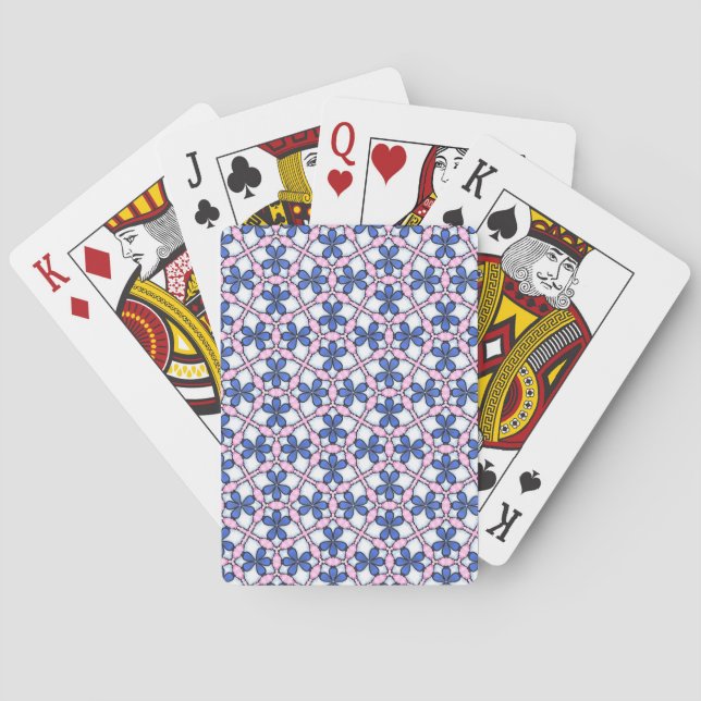 Forget Me Not Floral Playing Cards (Back)