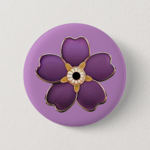 Forget Me Not Flower 2 Inch Round Button