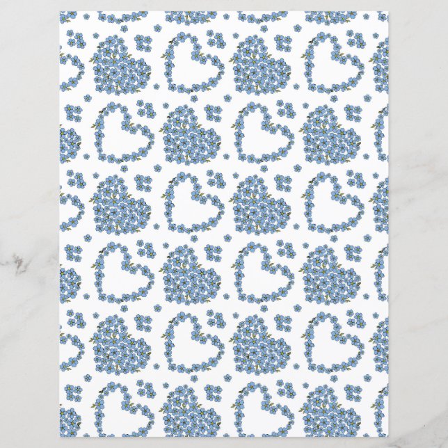 Forget me not flower field with hearts  (Front)