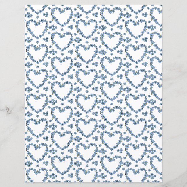 Forget me not flower field with hearts frame (Front)