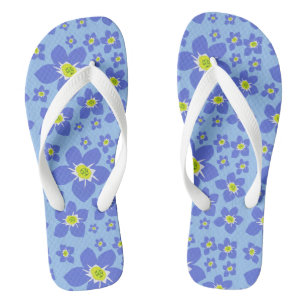 Forget me not flower flip flops