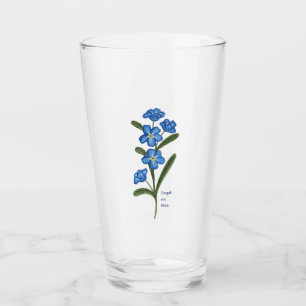 Forget Me Not Flower Glass Tumbler