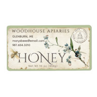 Forget-me-not flower parchment bee honey postmark