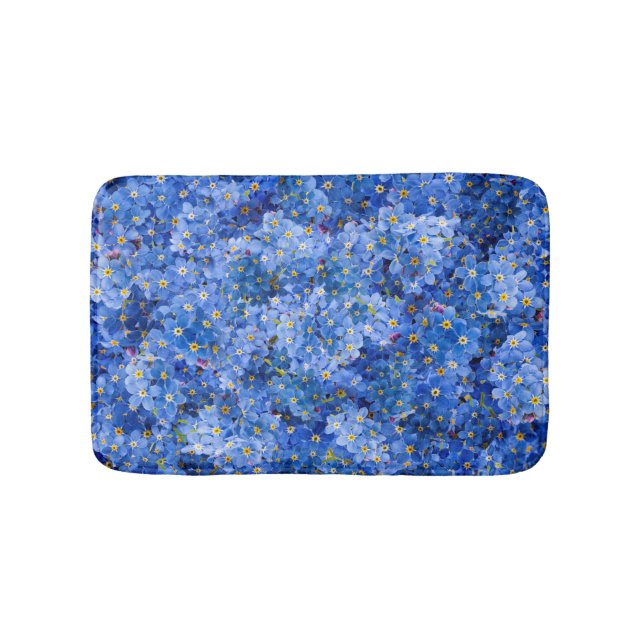 Forget Me Not Flower Pattern Bath Mat (Front)