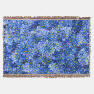 Forget Me Not Flower Pattern Throw Blanket
