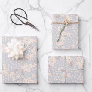 Forget-me-not flower Pattern Wrapping Paper Sheet
