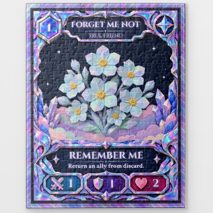 Forget Me Not Flower, Rainbow Foil Art Jigsaw Puzzle