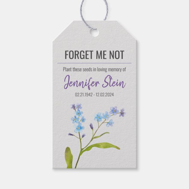 Personalised Bespoke Forget Me Not Seed Packet In Memory Funeral Favour Seeds 