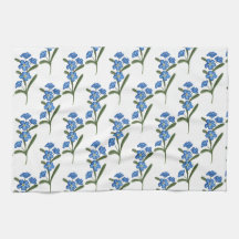 Forget Me Not Flower Tea Towel