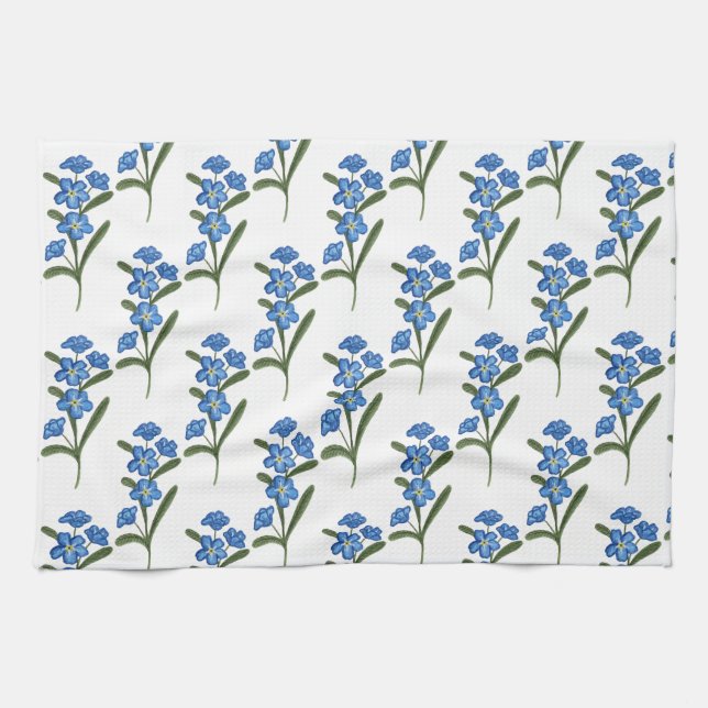 Forget Me Not Flower Tea Towel (Horizontal)