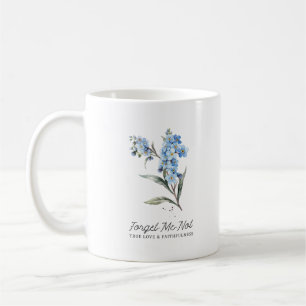 Forget Me Not Flower True Love Custom Monogram Coffee Mug