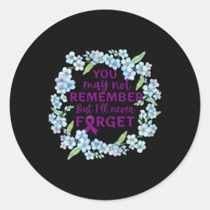 Forget-me-not Flower Wreath Heimer’s Awareness Classic Round Sticker