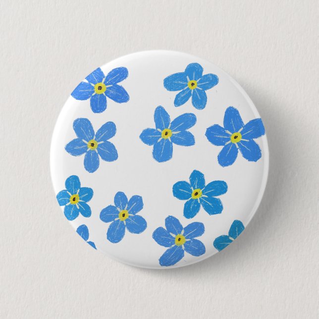 Forget-me-not Flowers Badge 2 Inch Round Button (Front)