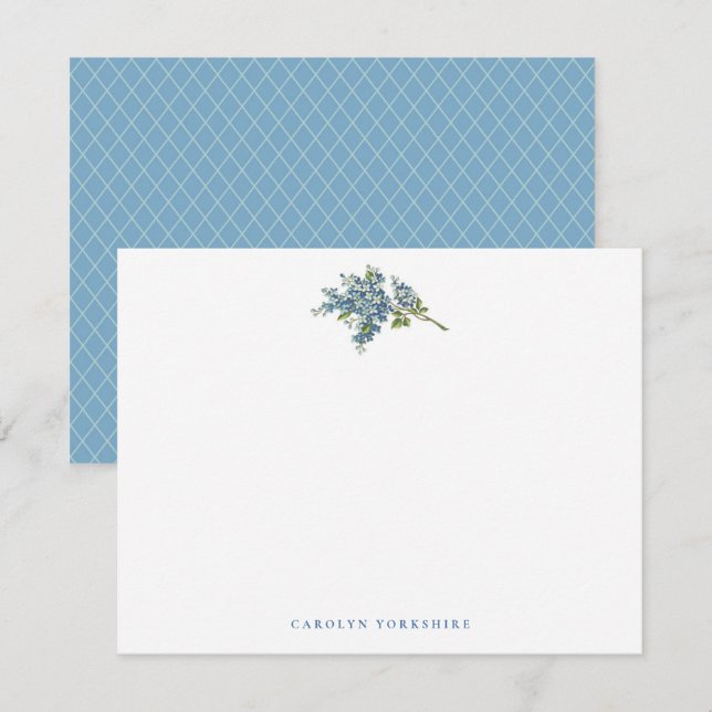 Forget-Me-Not Flowers Personal Stationery Card (Front/Back)