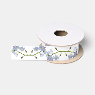 Forget Me Not flowers Satin Ribbon