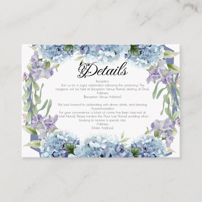 Forget-Me-Not Flowers Watercolor Elegant  Enclosure Card (Front)