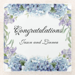 Forget-Me-Not Flowers Watercolor Elegant Glass Coaster