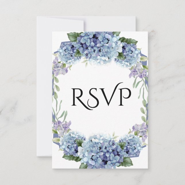 Forget-Me-Not Flowers Watercolor Elegant  RSVP Card (Front)