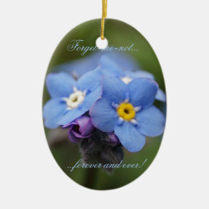 Forget-me-not forever and ever! ceramic ornament