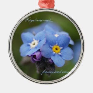 Forget-me-not forever and ever! metal ornament