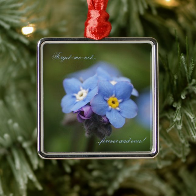 Forget-me-not forever and ever! metal ornament (Tree)