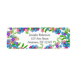 Forget Me Not Garden Flowers Address Labels