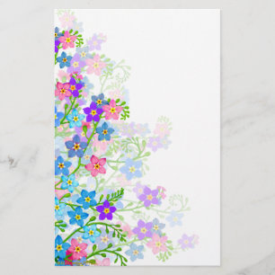 Forget Me Not Garden Flowers Stationery