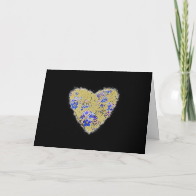 Forget-Me-Not Heart Valentine Love Romance Holiday Card (Front)