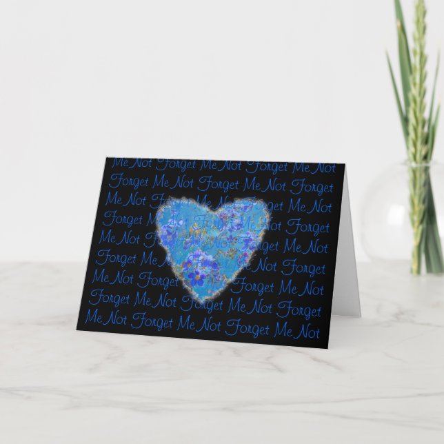 Forget-Me-Not Heart Valentine Love Romance Holiday Card (Front)