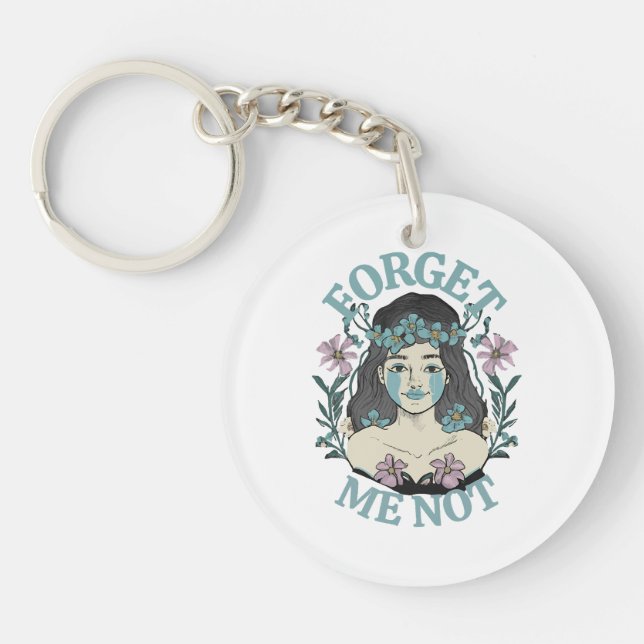 Forget Me Not Keychain (Front)