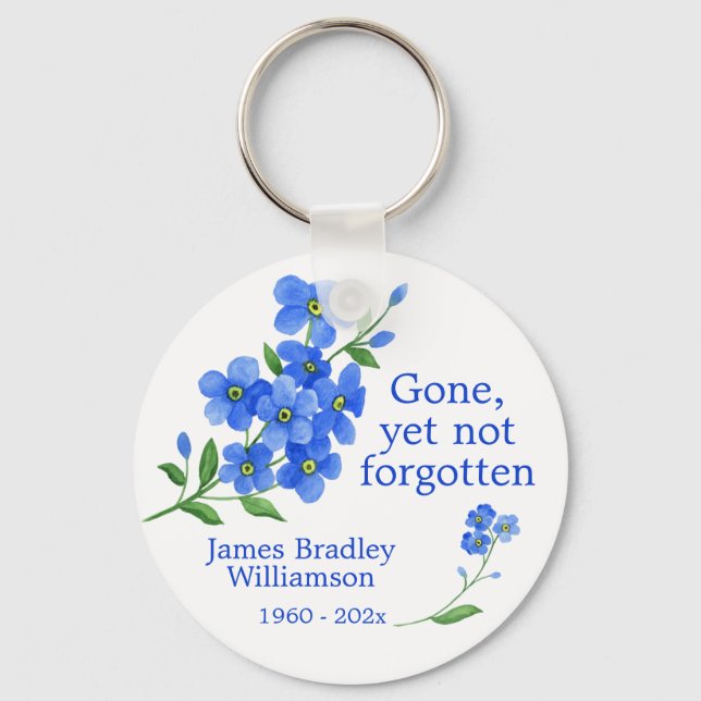 Forget Me Not Memorial Keychain (Front)