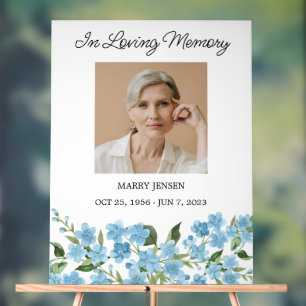 Forget me not Memorial Photo Funeral Acrylic Sign