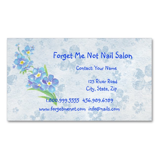Forget Me Not Nail Salon Business Card (Front)